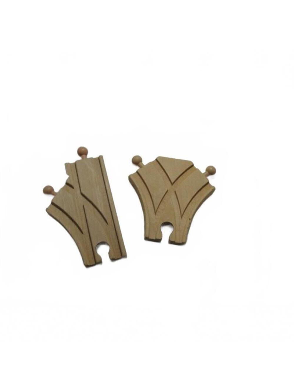Wooden Train Track Switch Pieces - Durable Preschool Toy Set for Creative Play